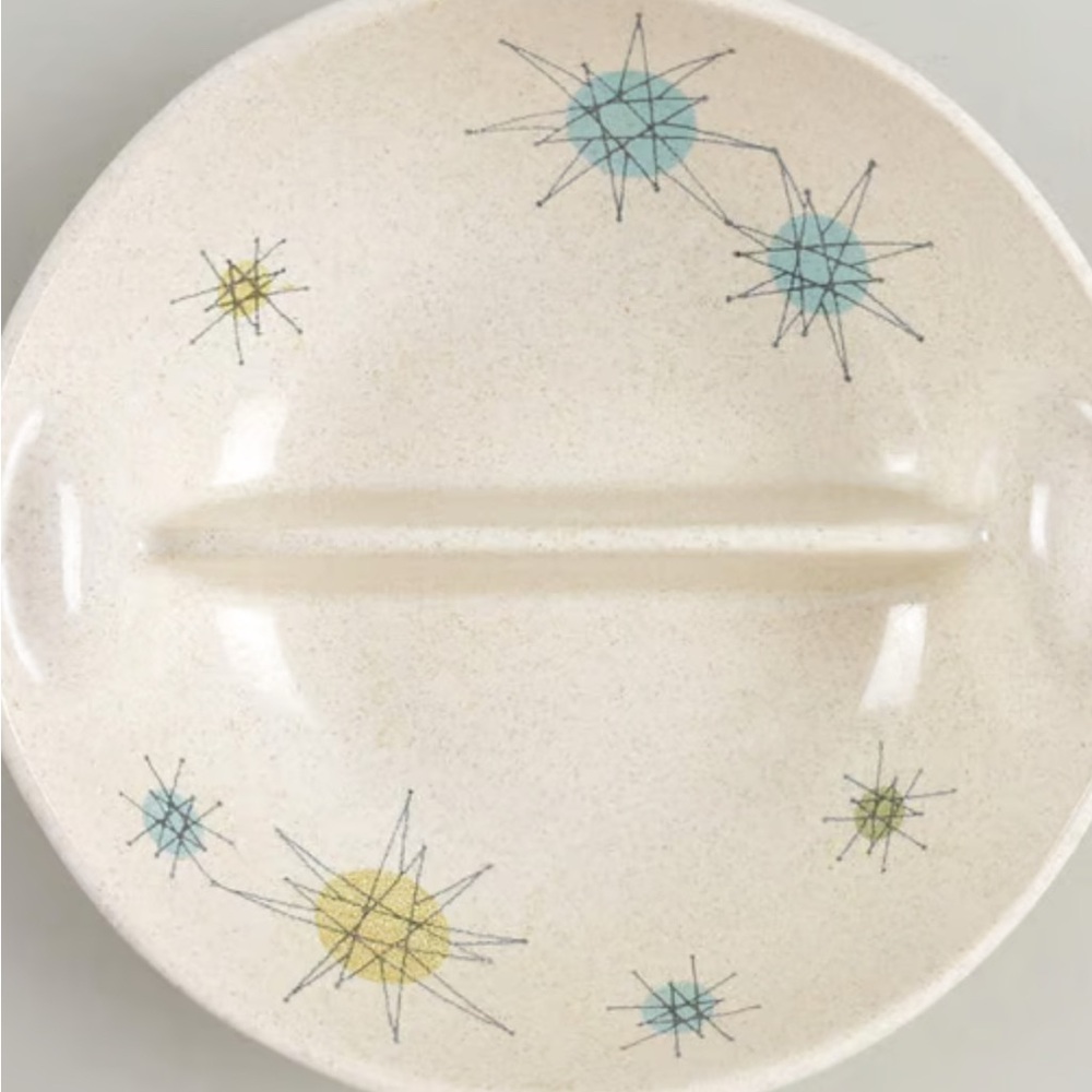 Vintage Franciscan Atomic Starburst Divided Bowl